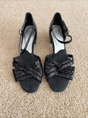 Capezio Black Patent Croc-Texture dance shoes